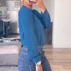 Blue Scalloped Blouse